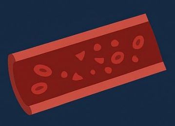 Blood vessel cross-section showing clot disruption